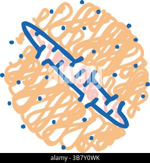 Hypertrophe Narbensymbol-Kritzelillustration Stock Vektor