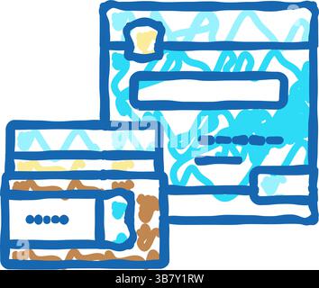 Gel-Narbe-Symbol-Kritzelillustration Stock Vektor