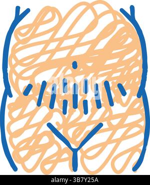 Schwangerschafts-Dehnungsstreifen-Symbol-Kritzelillustration Stock Vektor