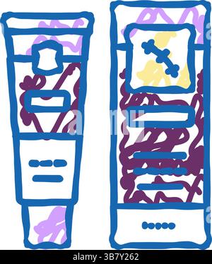 Creme Entfernung Narbe Symbol Kritzelillustration Stock Vektor