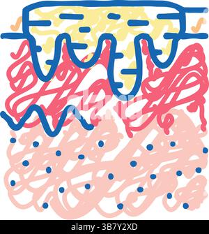 Hyperpigmentierungsakne-Narbe-Symbol-Doodle-Illustration Stock Vektor