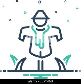 Symbol für Vogelscheuche, Vogelschnapper Stock Vektor