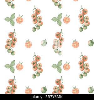 Nahtlose Muster mit Tomaten Stockfoto
