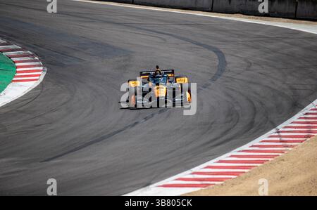 22. Juni 2024 Monterey, CA, USA Arrow McLaren SP-Fahrer Pato O'Ward aus Mexiko (5)fährt während des Firestone Grand Prix von Monterey IndyCar Practice 2 auf dem WeatherTech Raceway Laguna Seca Monterey, CA Thurman James / CSM (Kreditbild: © Thurman James/CSM via ZUMA Press Wire) Stockfoto