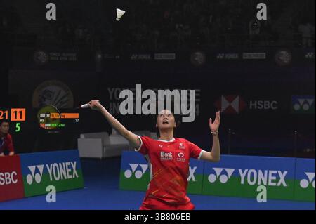 21. Januar 2024, New Delhi, Indien: Die Chinesin Chen Yu Fei tritt am 21. Januar 2024 im Einzelspiel der Yonex Sunrise India Open 2024 in New Delhi, Indien, gegen Tai Tzu Ying an. (Foto: © Kabir Jhangiani/ZUMA Press Wire) Stockfoto