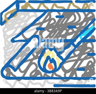 Abbildung: Asphaltbitumen-Dachbefestigungssymbol Stock Vektor