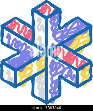 escher Unmögliche geometrische Form Symbol Doodle Illustration Stock Vektor