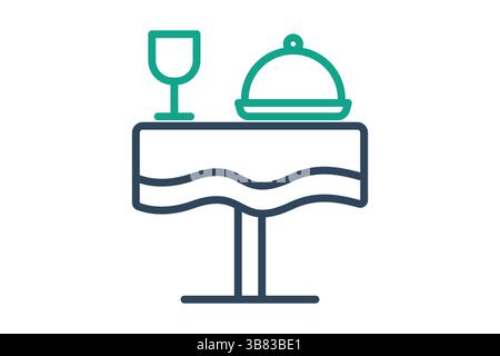 Bankett-Symbol. Liniensymbolstil. Symbol für Catering-Dienstleistungen Essen. Catering Elements Vektor-Illustration Stock Vektor