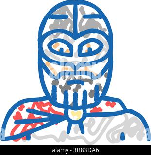 schweden wikinger mittelalterliche Ikone Doodle Illustration Stock Vektor