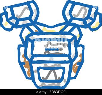 Rüstung wikinger Icon Kritzelillustration Stock Vektor