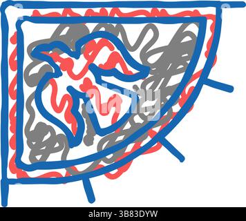 flaggenwikinger-Symbol-Kritzelillustration Stock Vektor