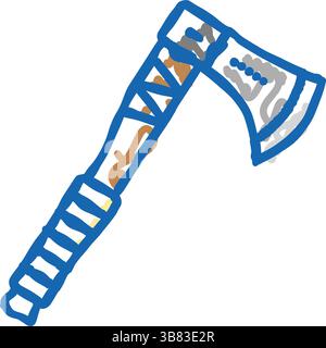 Axt viking Icon Kritzelillustration Stock Vektor