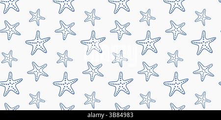 Dekoratives Muster mit Seestern auf weißem Hintergrund Stock Vektor