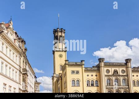Rathaus am alten Marktplatz von Zittau in Sachsen, Deutschland, Europa Stockfoto