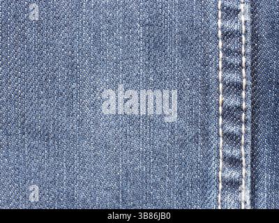 Textur aus blauem Denim-Jeans-Textil in Nahaufnahme Stockfoto
