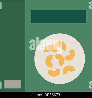 Hochwertige Bio-Pasta-Box im Verkauf, gesundes Lebensmittelkonzept isoliert Stock Vektor