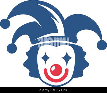 Designvorlage für das Clownlogo-Symbol Stock Vektor