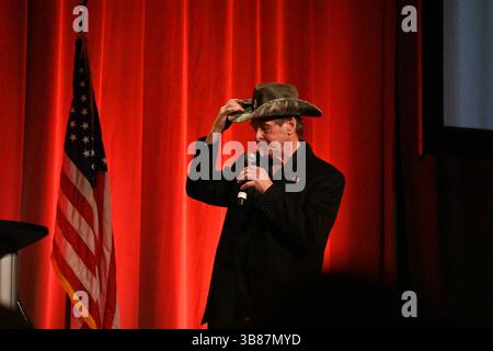 8. März 2024, Overland Park, Kansas, USA: Musikkünstler und politischer Aktivist aus Ted Nugent County ist Headliner bei tonights Johnson County Kansas Republican Spendenaktion (Credit Image: © Mark Reinstein/ZUMA Press Wire) Stockfoto