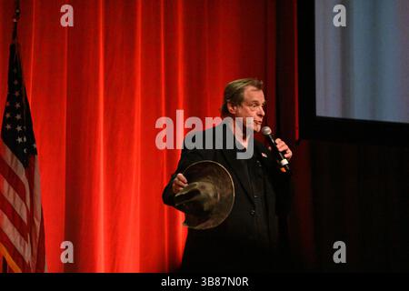 8. März 2024, Overland Park, Kansas, USA: Musikkünstler und politischer Aktivist aus Ted Nugent County ist Headliner bei tonights Johnson County Kansas Republican Spendenaktion (Credit Image: © Mark Reinstein/ZUMA Press Wire) Stockfoto