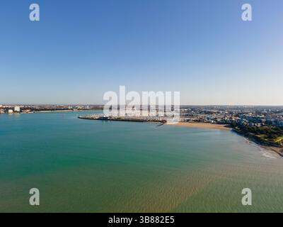 Strand und Hafen von Les Minines, La Rochelle, Charente-Maritime (17), Nouvelle-Aquitaine, Frankreich Stockfoto