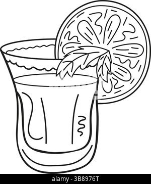 Beliebte Cocktails. Umfasst bekannte alkoholische Getränke wie Mojito, Margarita, Daiquiri, Tequila, Wein, kosmopolitisch und vieles mehr. Dekorative Kritzelung Stock Vektor