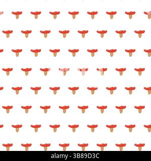 Nahtloses Muster mit rotem Pilz. Herbstmuster mit kleinen Pilzen. Stock Vektor