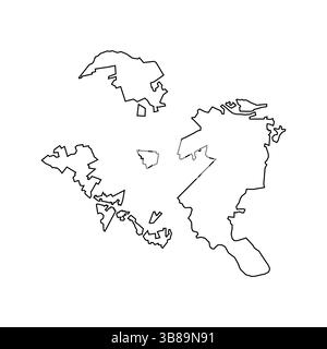 Stadt Savannah, Georgia, Vereinigte Staaten von Amerika Kartenhintergrund. Karte der Vereinigten Staaten von Amerika isoliert auf weißem Hintergrund. Stock Vektor