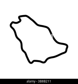 Kartensymbol Saudi-Arabien. Umrisskarte Saudi-Arabien. Einfaches Design mit Symbolen. Vektorabbildung Stock Vektor