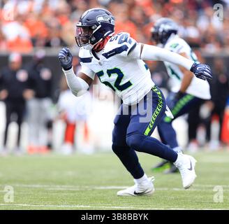 15. Oktober 2023: Seattle Seahawks Linebacker Darrell Taylor (52) während des regulären Saisonspiels zwischen den Seattle Seahawks und Cincinnati Bengals in Cincinnati, Ohio. JP Waldron/Cal Sport Media (Kreditbild: Stockfoto