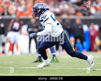 15. Oktober 2023: Seattle Seahawks Linebacker Darrell Taylor (52) während des regulären Saisonspiels zwischen den Seattle Seahawks und Cincinnati Bengals in Cincinnati, Ohio. JP Waldron/Cal Sport Media (Kreditbild: Stockfoto