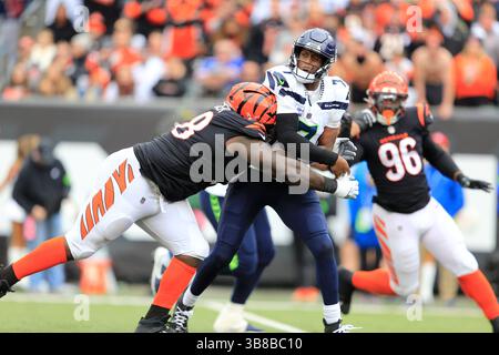 15. Oktober 2023: Seattle Seahawks Quarterback Geno Smith (7) während des regulären Saisonspiels zwischen den Seattle Seahawks und Cincinnati Bengals in Cincinnati, Ohio. JP Waldron/Cal Sport Media (Kreditbild: Stockfoto