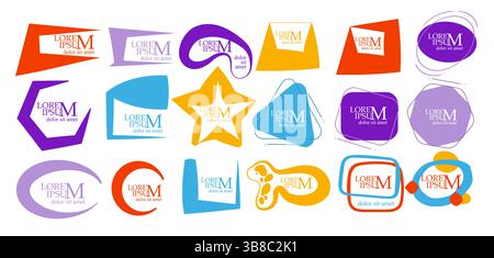 Farbige Rahmen. Handgezeichnet. Nicht AI, Vektorillustration Stock Vektor