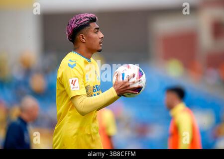 22. Oktober 2023: Julian Araujo von UD Las Palmas in Aktion während der spanischen Liga La Liga EA Sports, Fußballspiel zwischen UD Las Palmas und Rayo Vallecano am 22. Oktober 2023 in Las Palmas de Gran Canaria. (Foto: © Gabriel Jimenez Lorenzo/AFP7 via ZUMA Press Wire) Stockfoto