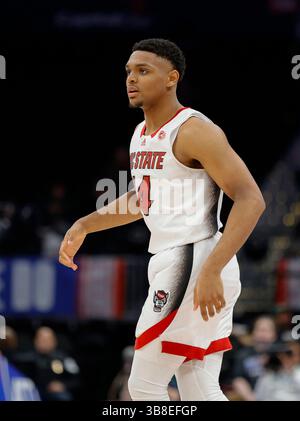 12. März 2024: NC State Wolfpack Guard (14) Casey Morsell während eines ACC Männer Basketball Turnierspiels zwischen dem NC State Wolfpack und den Louisville Cardinals in der Capital One Arena in Washington, D.C. Justin Cooper/CSM (Credit Image: © Justin Cooper/CSM via ZUMA Press Wire) Stockfoto