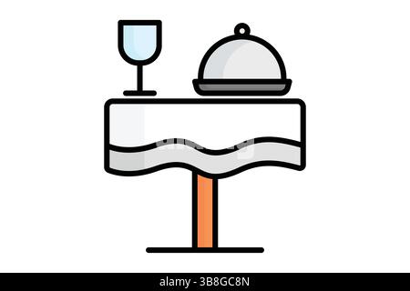 Bankett-Symbol. Symbolstil für farbige Umrisse. Symbol für Catering-Dienstleistungen Essen. Catering Elements Vektor-Illustration Stock Vektor