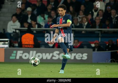 Paris, Frankreich. Mai 2025. Marquinhos von PSG während der UEFA Champions League, Halbfinale, 2. Leg-Fußballspiel zwischen Paris Saint-Germain und Arsenal FC am 7. Mai 2025 im Parc des Princes Stadion in Paris, Frankreich - Foto Jean Catuffe/DPPI Credit: DPPI Media/Alamy Live News Stockfoto