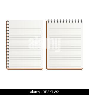 Leeres Notizbuch mit Linienvektor. Notizbuch auf weißem Hintergrund. Notizbuch mit weißen Seiten. Stock Vektor