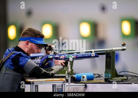 Rotterdam, Niederlande. August 2023. ROTTERDAM, NIEDERLANDE - 20. AUGUST: Joep van Lankveld aus den Niederlanden tritt am 20. August 2023 beim Para Shooting Event am 13. Tag der Para-Europameisterschaft 2023 beim Rotterdam Ahoy an. (Foto: Rene Nijhuis/BSR Agency) Credit: BSR Agency/Alamy Live News Stockfoto