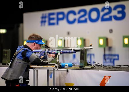 Rotterdam, Niederlande. August 2023. ROTTERDAM, NIEDERLANDE - 20. AUGUST: Joep van Lankveld aus den Niederlanden tritt am 20. August 2023 beim Para Shooting Event am 13. Tag der Para-Europameisterschaft 2023 beim Rotterdam Ahoy an. (Foto: Rene Nijhuis/BSR Agency) Credit: BSR Agency/Alamy Live News Stockfoto