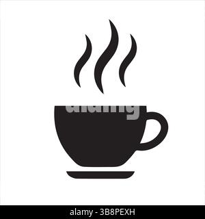 Coffee Cup Symbol, Heißgetränk Dampf Symbol Vektor für Café und Getränke Design Stock Vektor