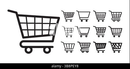 Warenkorb Icon Set , Vektor Trolley Symbole für E-Commerce & Einzelhandel , Warenkorb Icon Set, Warenkorb Icon Set, Warenkorb Icon, Geschäft Icon Stock Vektor