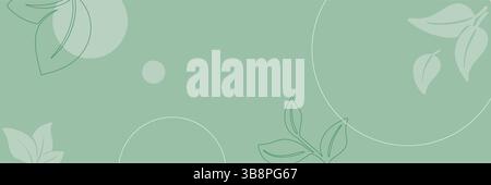 Grüne Vorlage mit botanischen Elementen für Faltblatt, Banner, Flyer und anderes Design Stock Vektor