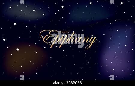 Happy Epiphany Day Illustration Vektor Hintergrund. Tag Der Drei Könige. Drei Kluge Männer. Kann für Grußkarten, Banner und Hintergründe verwendet werden. Stock Vektor
