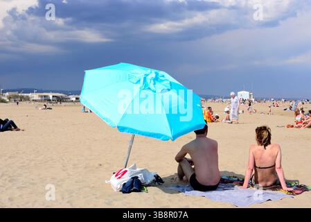 Gruissan plage, Narbonne, Languedoc-Rousillon, Frankreich Stockfoto