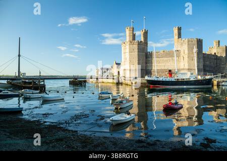 Caernarflon Castle, Nordwales. Stockfoto