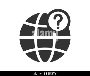 Symbol für globales Fragezeichen. Steht für Unsicherheit, internationale Probleme, häufig gestellte Fragen oder Unterstützung. Ideal für Websites, Apps, Präsentationen und digitale Marketingaktivitäten Stock Vektor