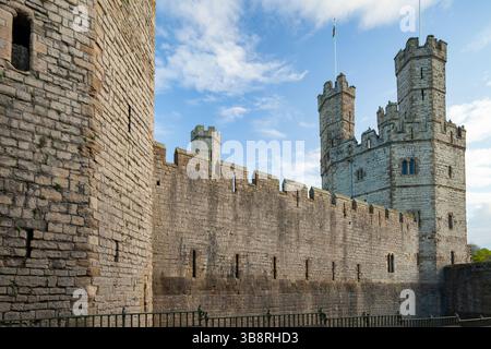 Caernarfon Castle in Gwynedd, Nordwales. Stockfoto