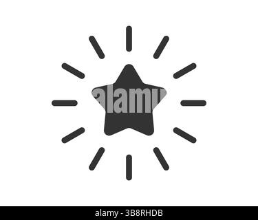 Das Sternsymbol leuchtet hell. Steht für Leistung, Exzellenz oder ein bevorzugtes Element. Einfaches, elegantes Design. Für Web-, App-Design- oder Auszeichnungen. Stock Vektor