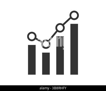 Diagramm-Symbol für Aufwärtstrend. Einfache flache Bauweise zeigt Wachstum und Fortschritt. Nützlich für Unternehmen, Finanzen, Datenvisualisierung und Präsentationen. Stock Vektor