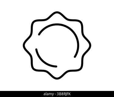 Minimalistisches Strichbild mit einer stilisierten Sonne oder Blume. Klare und moderne Ästhetik, geeignet für Logo-Design, Ikonen oder abstrakte Hintergründe. Versatil Stock Vektor